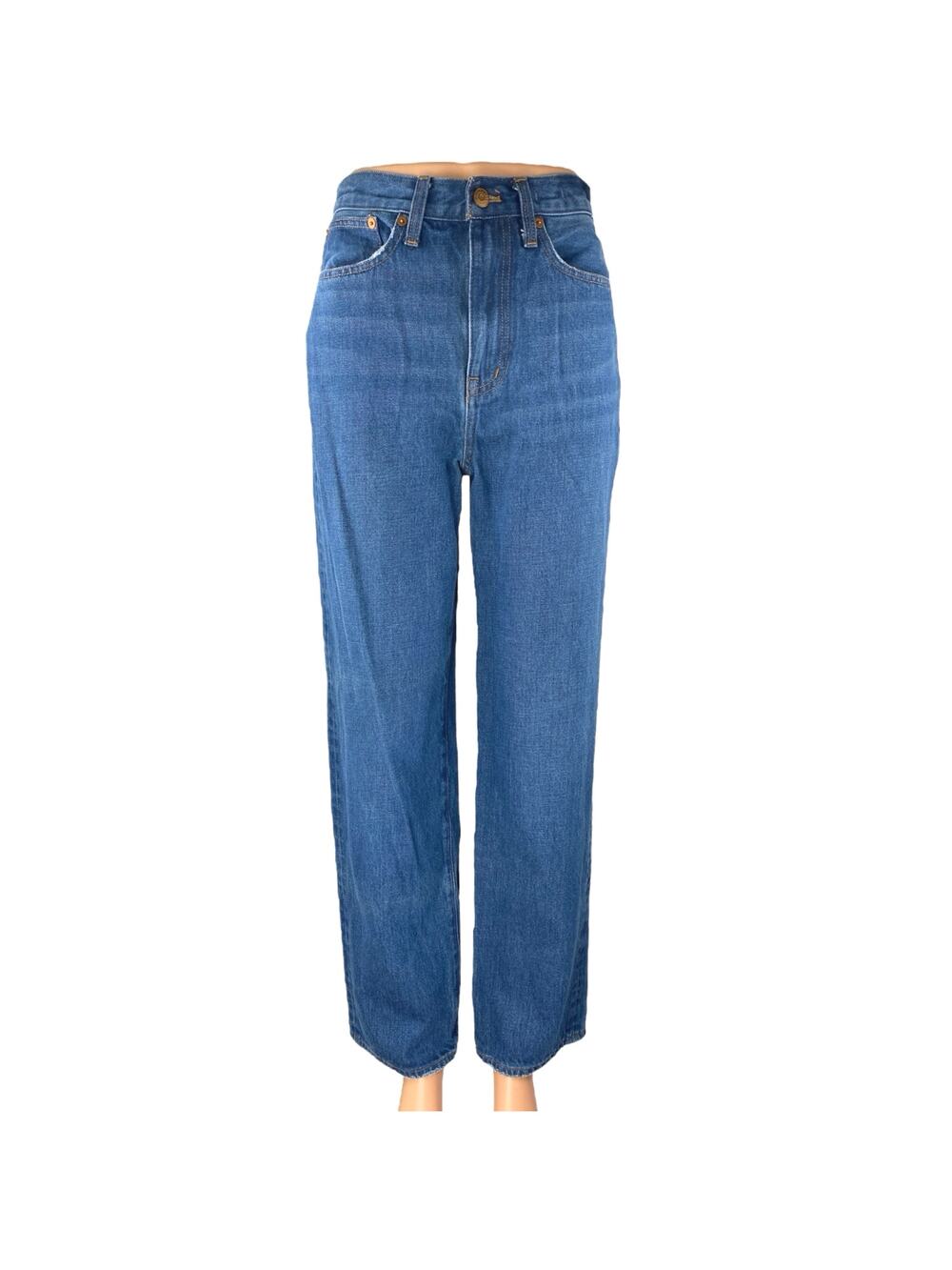 Madewell Women's Blue High Waisted Straight Wide Leg Denim Jeans Pants Size 25